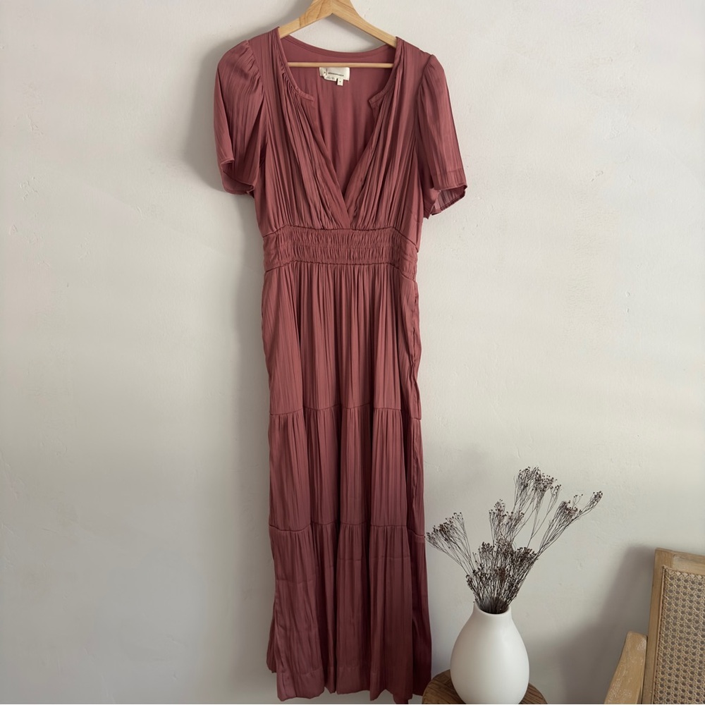 Blush Satin Anthropologie Somerset Dress